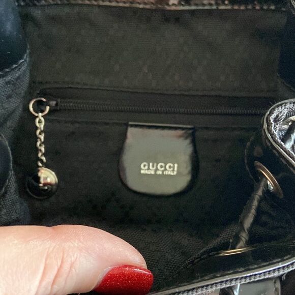 Gucci tassel oval mini backpack bambu Black impressive condition original dustba main image 8